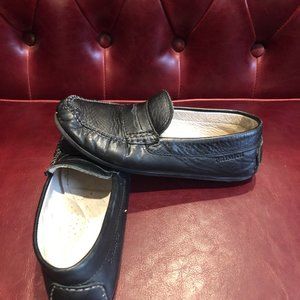 Primigi black moccasins leather dress shoes size 33 or US 2